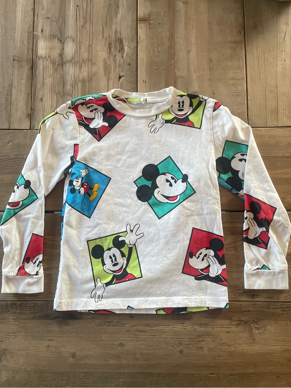 Disney Mickey Mouse White Long-Sleeve Kids Tee